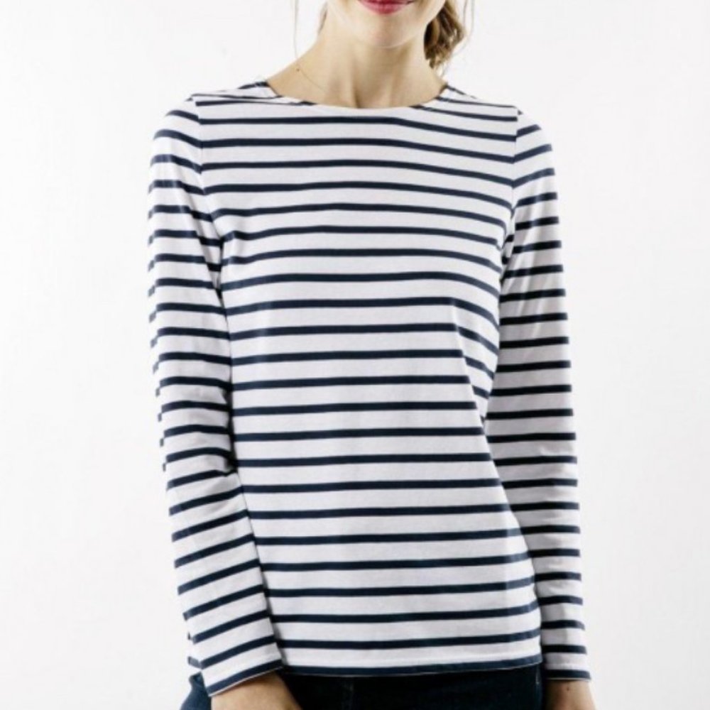 Saint James Long Sleeve Shirt Top Stripe Breton XS